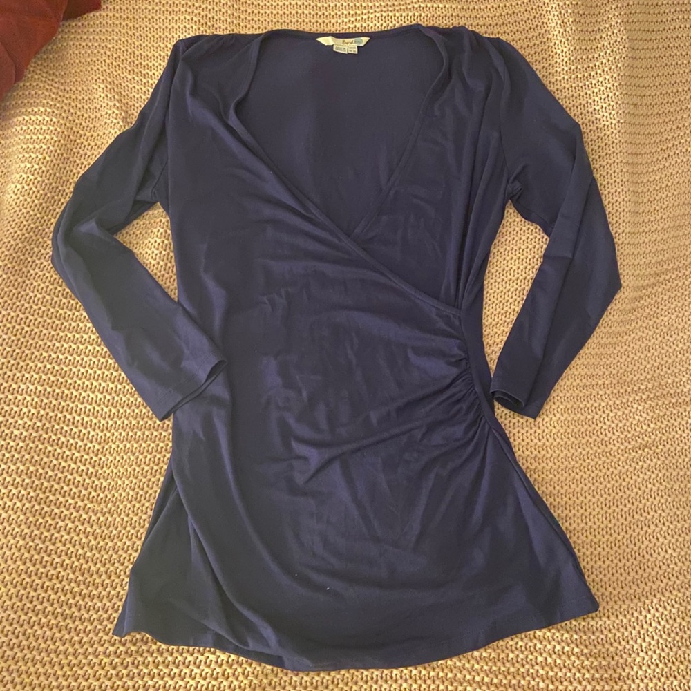 Boden Navy Wrap V-Neck